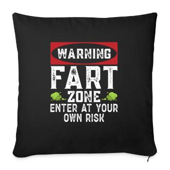 fart farting farting farting - Sofa pillowcase 17,3'' x 17,3'' (45 x 45 cm) - black - Front
