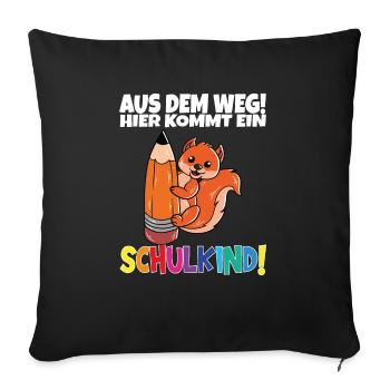 Écolier 2024 entrant à l'école - Housse de coussin décorative 45 x 45 cm - noir - Devant