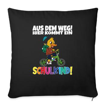 Écolier 2024 entrant à l'école - Housse de coussin décorative 45 x 45 cm - noir - Devant