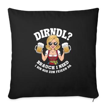 Chemise traditionnelle Dirndl de remplacement pour votre parfait - Housse de coussin décorative 45 x 45 cm - noir - Devant