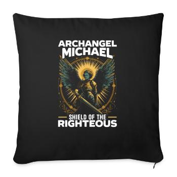 Archange Michel Catholique Christianisme Ange - Housse de coussin décorative 45 x 45 cm - noir - Devant