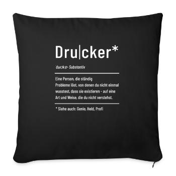 Drucker - Definition - Lexikon - Sofakissenbezug 45 x 45 cm - Schwarz - Vorne