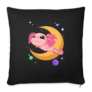 Cute Space Axolotl Kawaii Pastel Goth - Sofakissenbezug 45 x 45 cm - Schwarz - Vorne