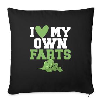 fart farting farting farting - Sofa pillowcase 17,3'' x 17,3'' (45 x 45 cm) - black - Front