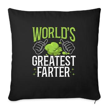 fart farting farting farting - Sofa pillowcase 17,3'' x 17,3'' (45 x 45 cm) - black - Front