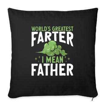 fart farting farting farting - Sofa pillowcase 17,3'' x 17,3'' (45 x 45 cm) - black - Front