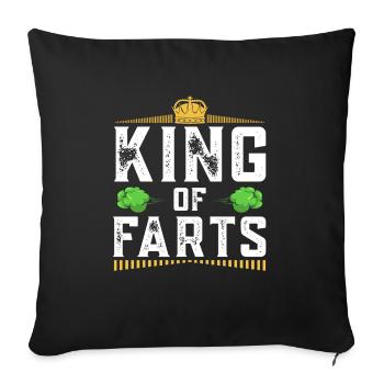 fart farting farting farting - Sofa pillowcase 17,3'' x 17,3'' (45 x 45 cm) - black - Front