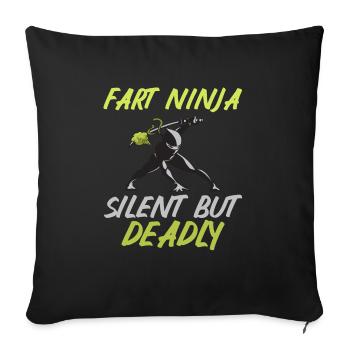 fart farting farting farting - Sofa pillowcase 17,3'' x 17,3'' (45 x 45 cm) - black - Front