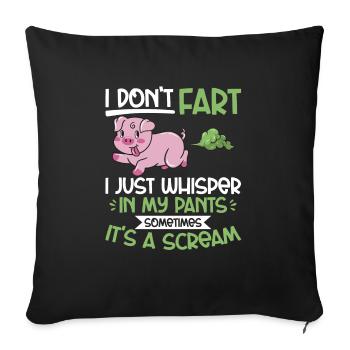 fart farting farting farting - Sofa pillowcase 17,3'' x 17,3'' (45 x 45 cm) - black - Front