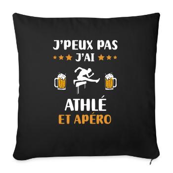 I can't hurdle race aperitif humor gift - Sofa pillowcase 17,3'' x 17,3'' (45 x 45 cm) - black - Front