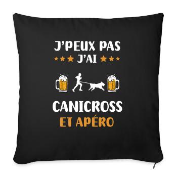 I can't I canicross aperitif humor gift - Sofa pillowcase 17,3'' x 17,3'' (45 x 45 cm) - black - Front