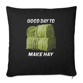 GOOD DAY TO MAKE HAY - Sofa pillowcase 17,3'' x 17,3'' (45 x 45 cm) - black - Front