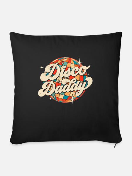 Vintage Disco Daddy Retro Dad Grandpa - Sofakissenbezug 45 x 45 cm - Schwarz