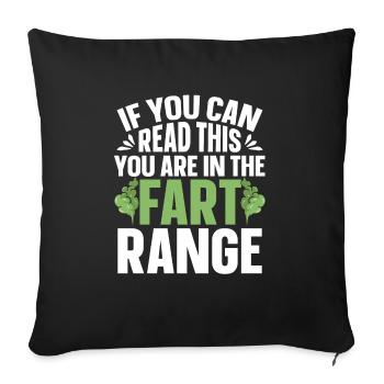 fart farting farting farting - Sofa pillowcase 17,3'' x 17,3'' (45 x 45 cm) - black - Front