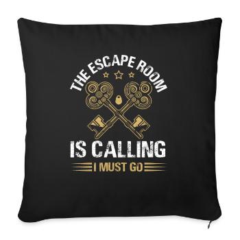 La salle d’évasion appelle I Must Go Mystery Room - Housse de coussin décorative 45 x 45 cm - noir - Devant