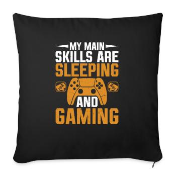 Jouer à la manette Compétences de jeu Sommeil - Housse de coussin décorative 45 x 45 cm - noir - Devant