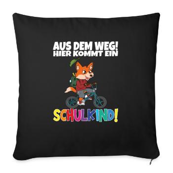 Écolier 2024 entrant à l'école - Housse de coussin décorative 45 x 45 cm - noir - Devant