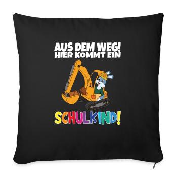 Écolier 2024 entrant à l'école - Housse de coussin décorative 45 x 45 cm - noir - Devant