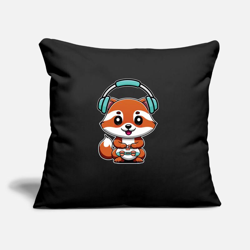Spielen Sie Controller Gaming Fox Mit Kopfhörern Sofakissenbezug 45 x 45 cm