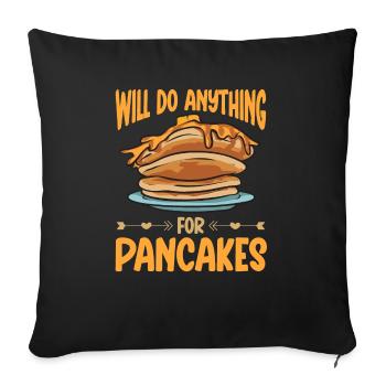 Pancake Breakfast Pancakes - Sofa pillowcase 17,3'' x 17,3'' (45 x 45 cm) - black - Front