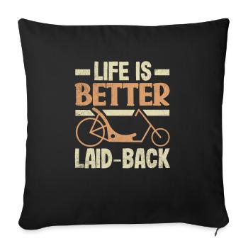 Funny Bike Sport Cycling Recumbent Bike - Sofakissenbezug 45 x 45 cm - Schwarz - Vorne