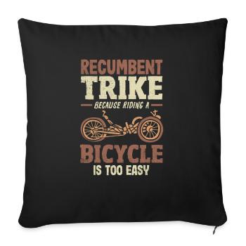Funny Bike Sport Cycling Recumbent Bike - Sofakissenbezug 45 x 45 cm - Schwarz - Vorne