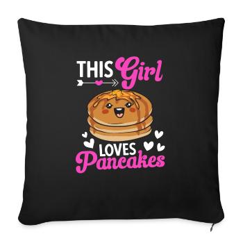 Pancake Breakfast Pancakes - Sofa pillowcase 17,3'' x 17,3'' (45 x 45 cm) - black - Front