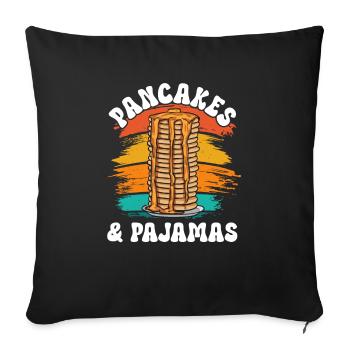 Pancake Breakfast Pancakes - Sofa pillowcase 17,3'' x 17,3'' (45 x 45 cm) - black - Front