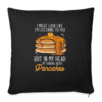 Crêpes Petit-déjeuner Crêpes - Housse de coussin décorative 45 x 45 cm - noir - Devant