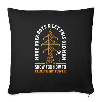 Tower Climber Technician Tower Worker - Sofa pillowcase 17,3'' x 17,3'' (45 x 45 cm) - black - Front