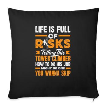 Tower Climber Technician Tower Worker - Sofa pillowcase 17,3'' x 17,3'' (45 x 45 cm) - black - Front