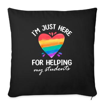 Je suis juste ici pour aider mes élèves Para - Housse de coussin décorative 45 x 45 cm - noir - Devant