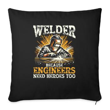Soudeur Drôle de dicton Soudeur Métallurgiste - Housse de coussin décorative 45 x 45 cm - noir - Devant