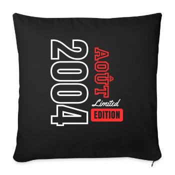 Cadeau d’anniversaire en édition limitée Août 2004 - Housse de coussin décorative 45 x 45 cm - noir - Devant