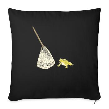 Frogs Catch Frog Hunter Frog Catcher - Sofa pillowcase 17,3'' x 17,3'' (45 x 45 cm) - black - Front