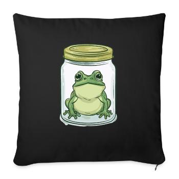 Frogs Catch Frog Hunter Frog Catcher - Sofa pillowcase 17,3'' x 17,3'' (45 x 45 cm) - black - Front