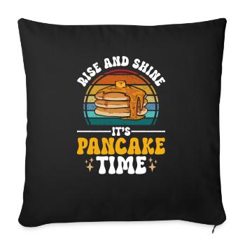 Pancake Breakfast Pancakes - Sofa pillowcase 17,3'' x 17,3'' (45 x 45 cm) - black - Front