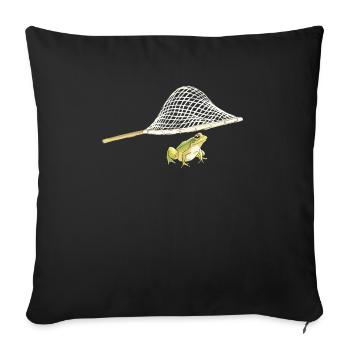 Frogs Catch Frog Hunter Frog Catcher - Sofa pillowcase 17,3'' x 17,3'' (45 x 45 cm) - black - Front