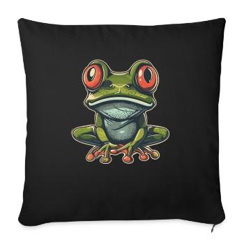 Frogs Catch Frog Hunter Frog Catcher - Sofa pillowcase 17,3'' x 17,3'' (45 x 45 cm) - black - Front