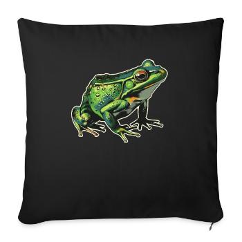 Frogs Catch Frog Hunter Frog Catcher - Sofa pillowcase 17,3'' x 17,3'' (45 x 45 cm) - black - Front