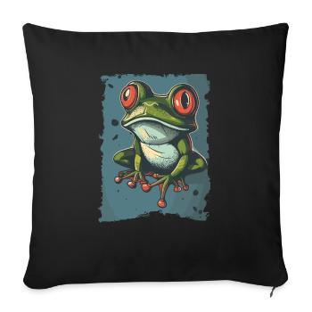 Frogs Catch Frog Hunter Frog Catcher - Sofa pillowcase 17,3'' x 17,3'' (45 x 45 cm) - black - Front