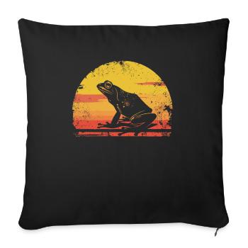 Frogs Catch Frog Hunter Frog Catcher - Sofa pillowcase 17,3'' x 17,3'' (45 x 45 cm) - black - Front