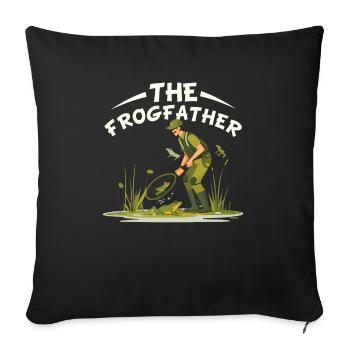 Frogs Catch Frog Hunter Frog Catcher - Sofa pillowcase 17,3'' x 17,3'' (45 x 45 cm) - black - Front