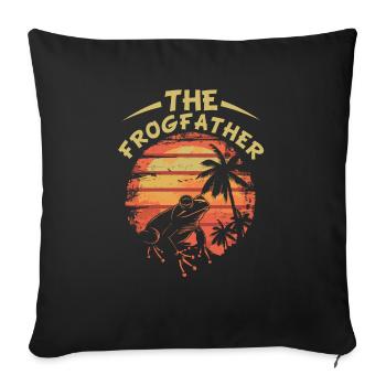 Frogs Catch Frog Hunter Frog Catcher - Sofa pillowcase 17,3'' x 17,3'' (45 x 45 cm) - black - Front
