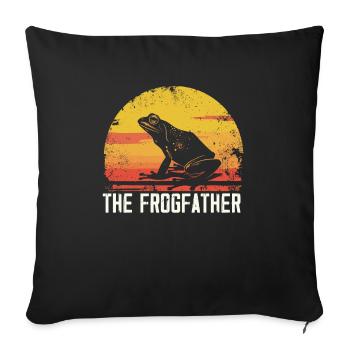 Frogs Catch Frog Hunter Frog Catcher - Sofa pillowcase 17,3'' x 17,3'' (45 x 45 cm) - black - Front