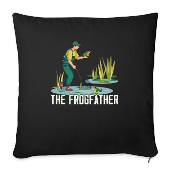 Frogs Catch Frog Hunter Frog Catcher - Sofa pillowcase 17,3'' x 17,3'' (45 x 45 cm) - black - Front