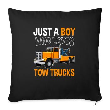Towing Service Tow Truck Tow Truck - Sofa pillowcase 17,3'' x 17,3'' (45 x 45 cm) - black - Front
