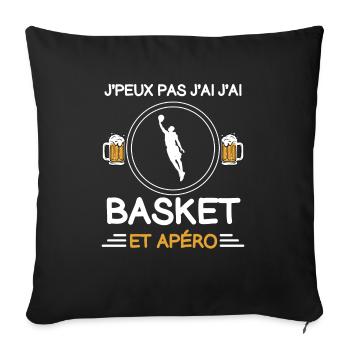 I can't I have basketball aperitif basketball player - Sofa pillowcase 17,3'' x 17,3'' (45 x 45 cm) - black - Front