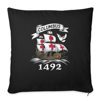Columbus Day Christopher Columbus Italian American - Sofa pillowcase 17,3'' x 17,3'' (45 x 45 cm) - black - Front
