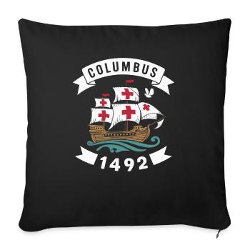 Columbus Day Christopher Columbus Italian American - Sofa pillowcase 17,3'' x 17,3'' (45 x 45 cm) - black - Front